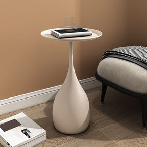 home & garden : Rond Metalen Tafel met Voetstuk - Middeleeuwse Bijzettafel in Moderne Stijl - Wit in van Pantino