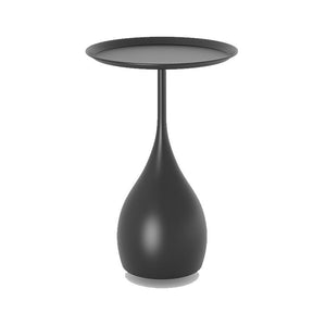 home & garden : Rond Metalen Tafel met Voetstuk - Middeleeuwse Bijzettafel in Moderne Stijl - Wit in Zwart van Pantino