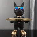 Sleutelopbergkom Franse Buldog Sculptuur - Zwart