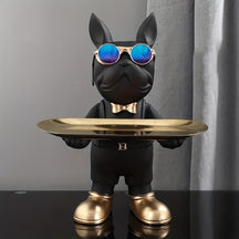home & garden : Sleutelopbergkom Franse Buldog Sculptuur - Zwart in Zwart van Pantino