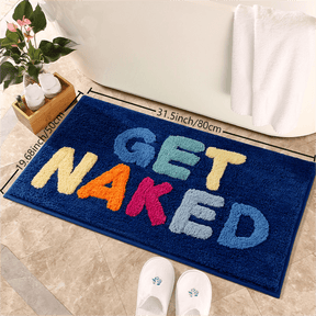 home & garden : Kleurrijk Antislip Badkamermat - Wit in Donkerblauwe Achtergrond - Gekleurde Letters 50cm*80cm van Pantino
