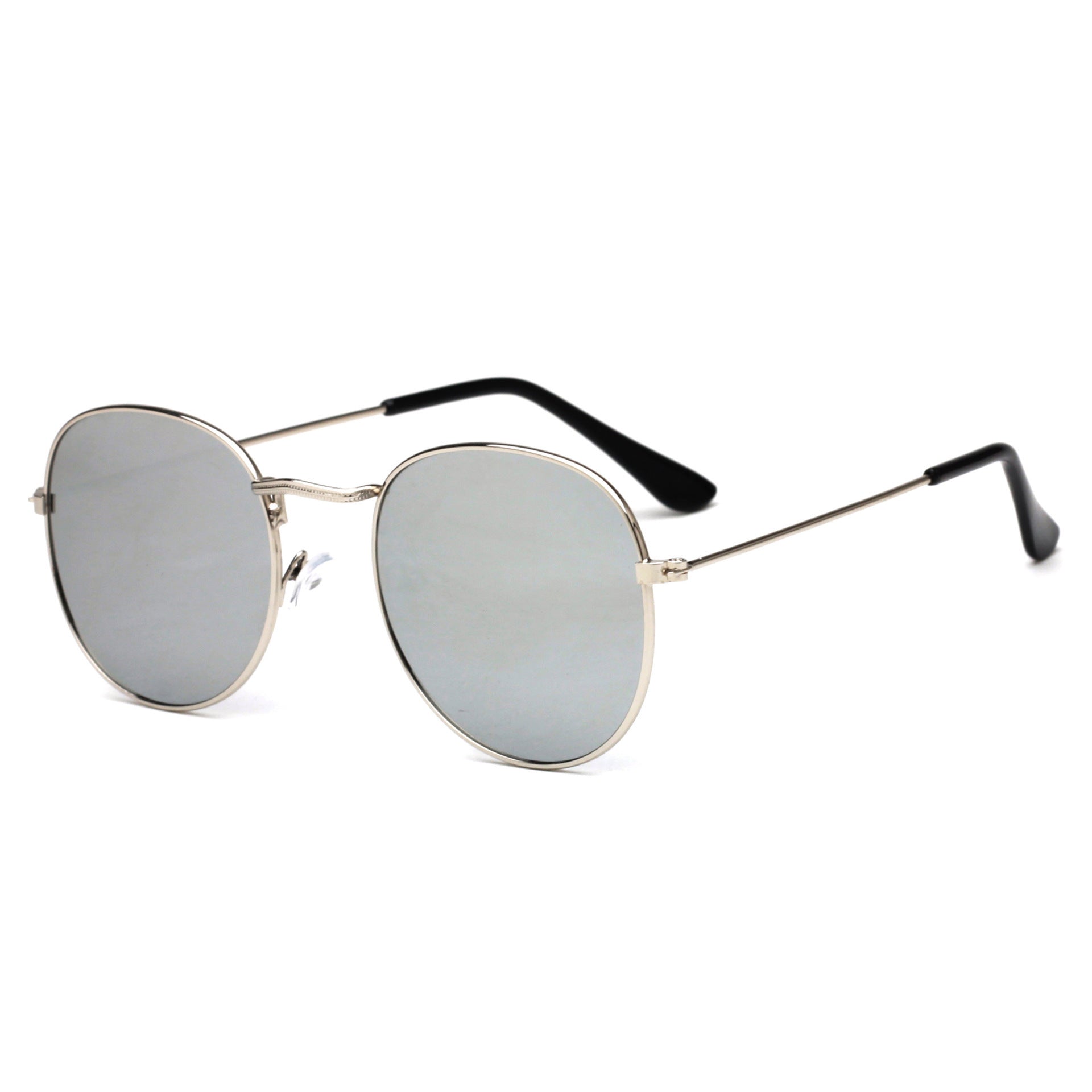 Sunglasses : Zonnebril Gouden Thee - Modieuze Metalen in Zilverwit kwik van Pantino