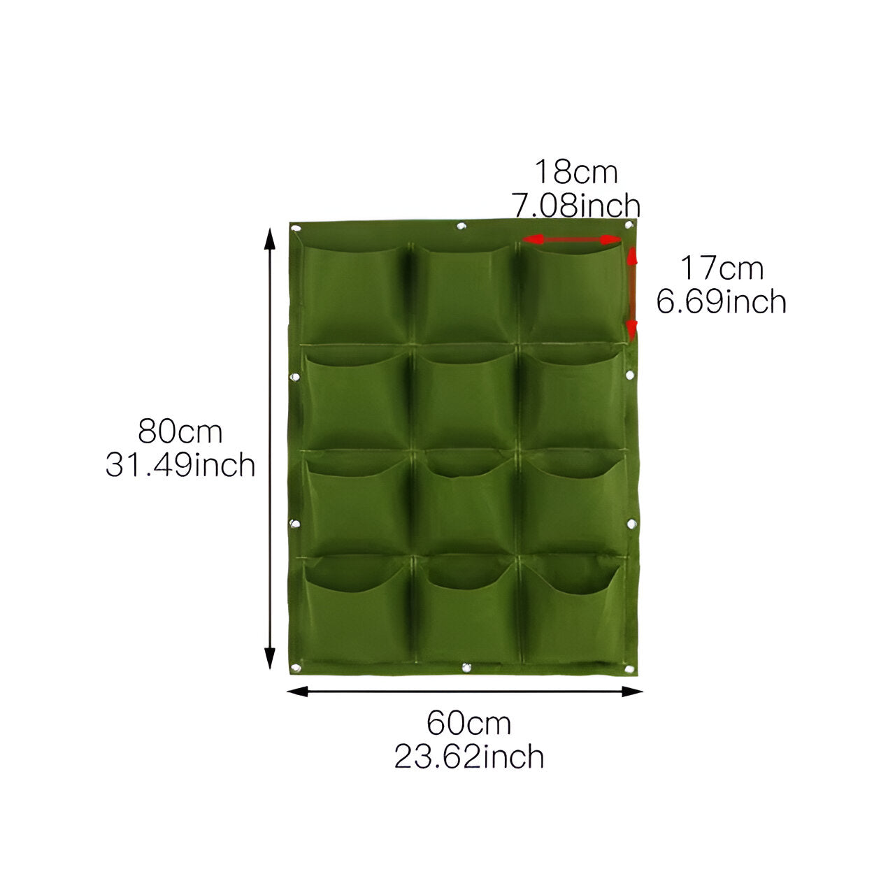 home & garden : Hangende Tas voor de Tuin - Voor Hangplanten en Buitengebruik 2 Groen Raster in 12 groen raster van Pantino