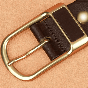 bags : Heren D-Gesp Leren Riem - Goud Zwart in van Pantino