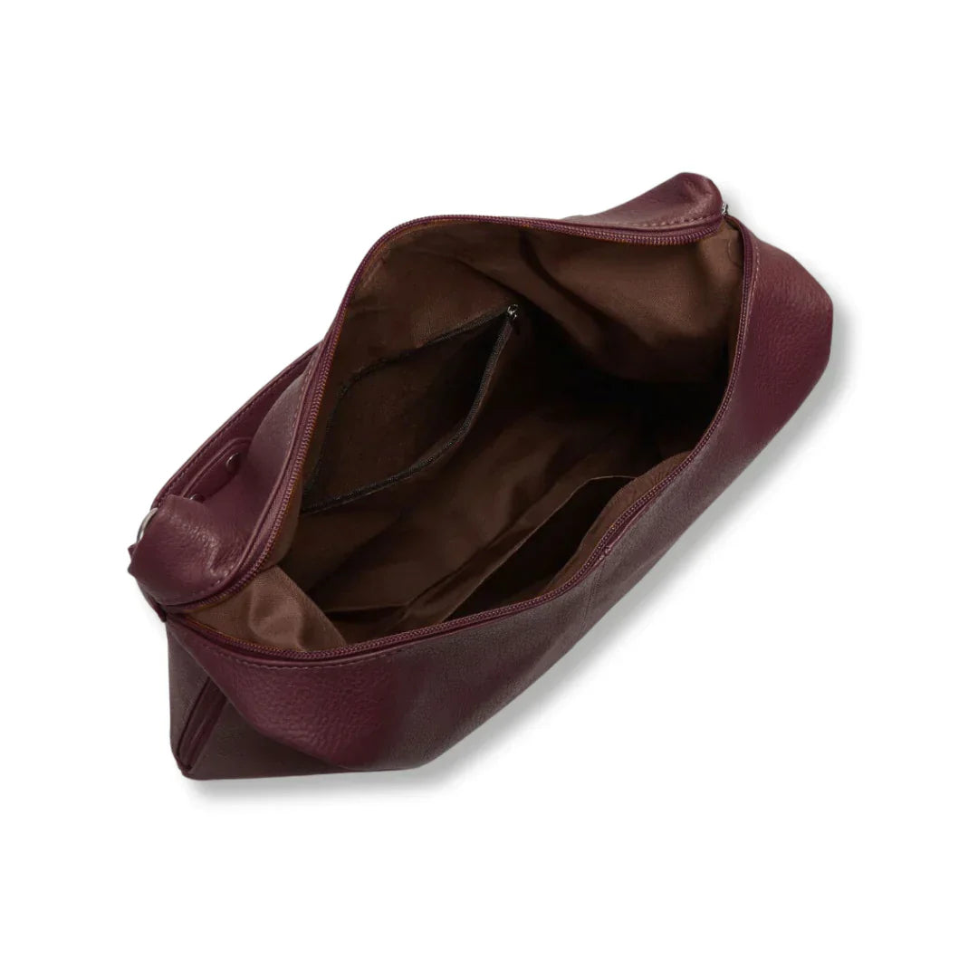 bags : Kaia Vegan Leren Hobo Tas - Wijnrood in van Pantino