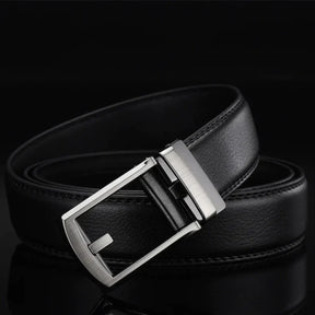 Men's Belt : Cintura Uomo Senza Buchi Regolabile in Pelle Nera - Misura Unica in van Pantino