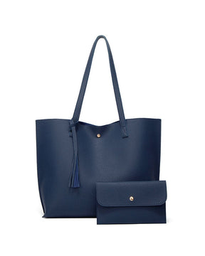 bags : Schoudertas Roze - Capaciteit met Effen met Kwastjes en Groot in Blauw van Pantino