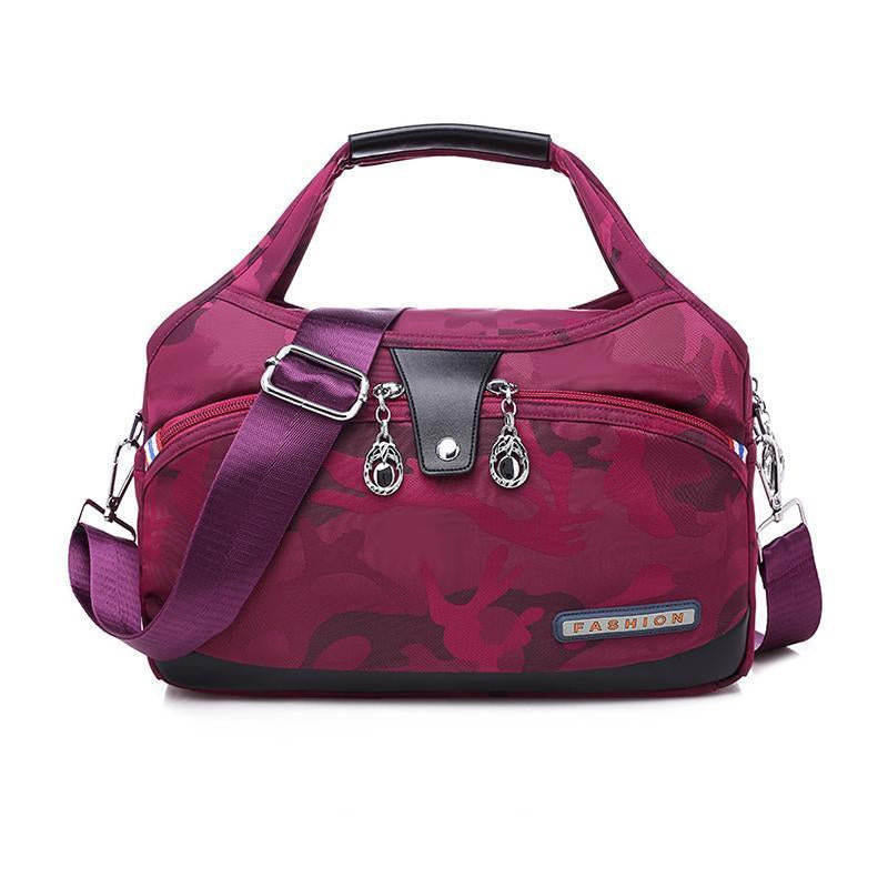 bags : Handtas Dames Grijs - MultiSafe - Waterdichte Nylon in Roze rood van Pantino