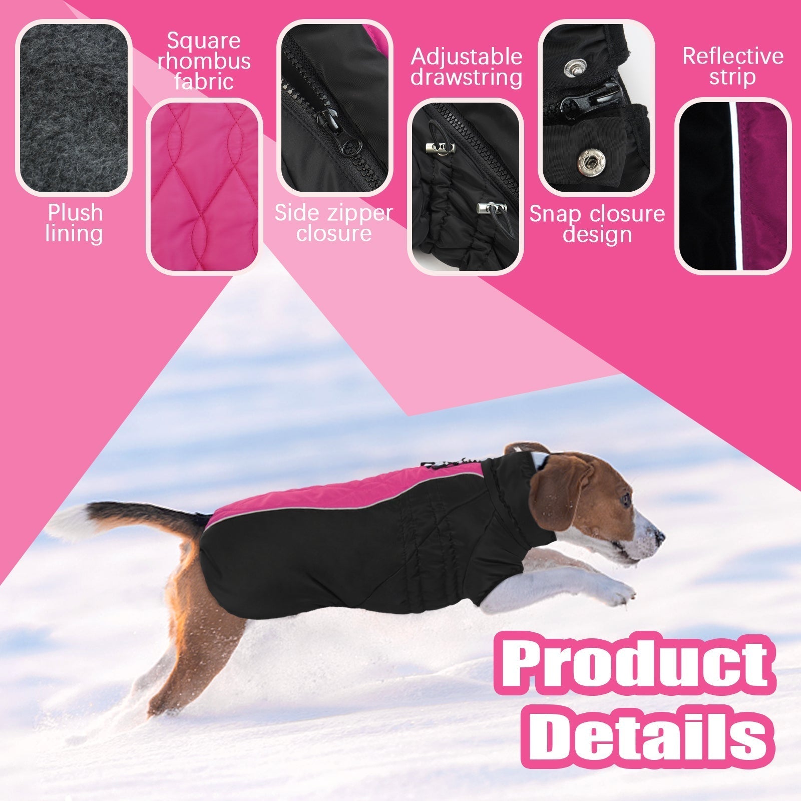 pets : Gezellig Fleece-Gevoerd Hondenjack - Roze in van Pantino