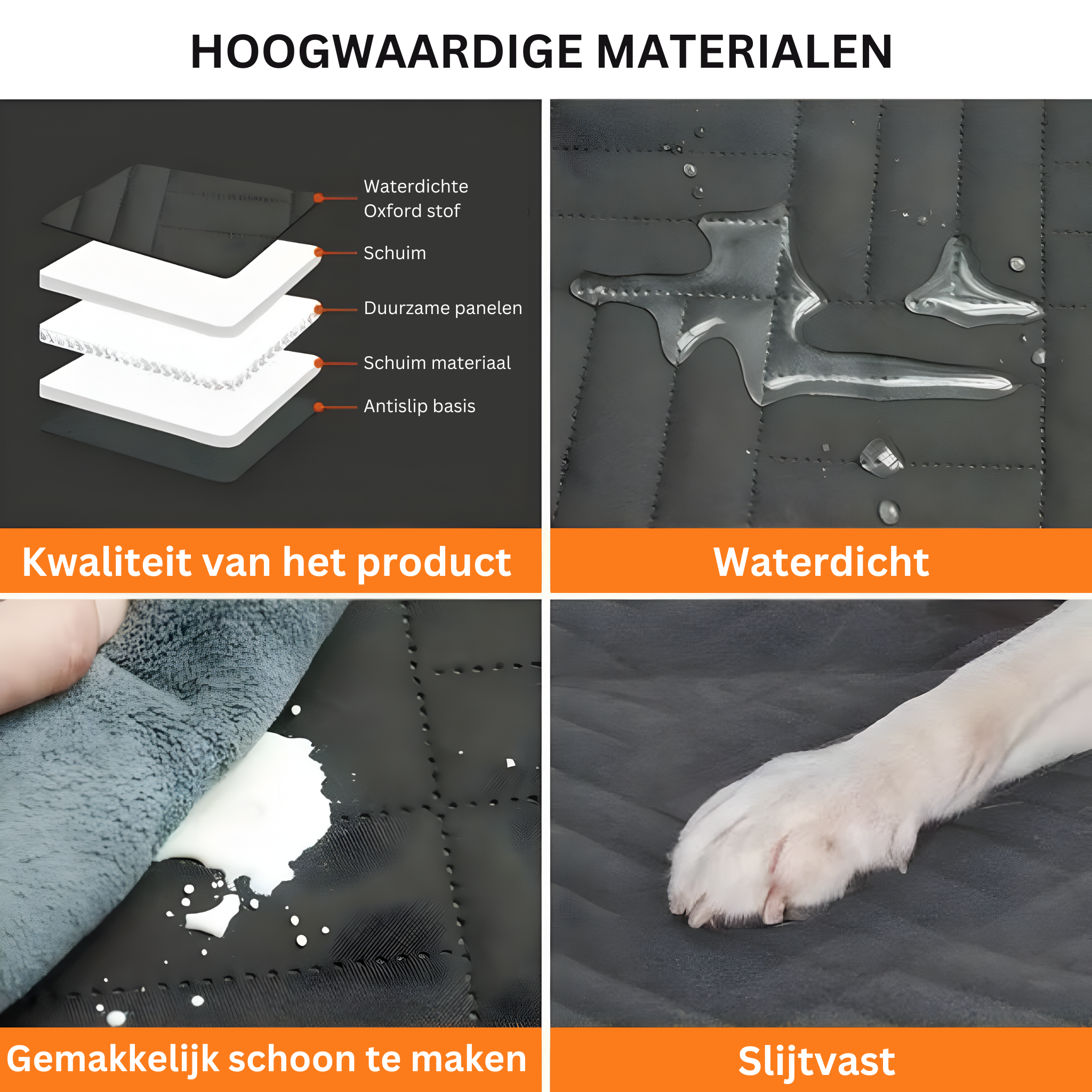 Autostoelhoes Waterdicht Zwart voor Honden - Universeel, Rekbaar, Antislip, Volledige Bescherming