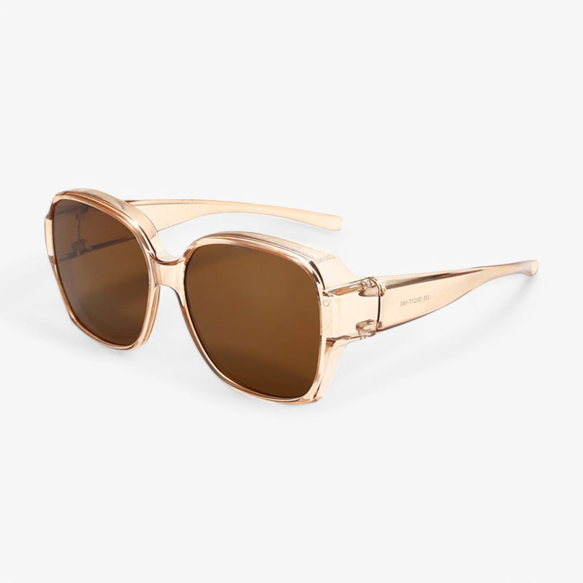 Clip-On Sunglasses : Overzet Zonnebril Gepolariseerd Beige UV440 - Comfortabel & Stijlvol voor Brildragers in Beige Pro van Pantino