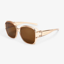 Clip-On Sunglasses : Overzet Zonnebril Gepolariseerd Beige UV440 - Comfortabel & Stijlvol voor Brildragers in Beige Pro van Pantino