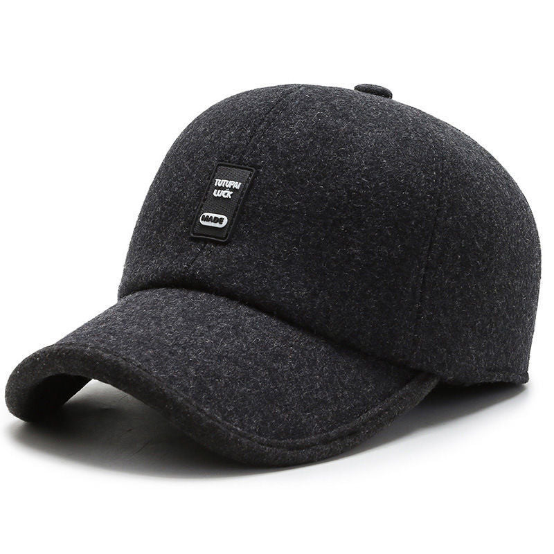Baseball Cap : SnapHat - Gebreide Winter Baseballpet Donkergrijs in Donkergrijs (zwart logo) van Pantino