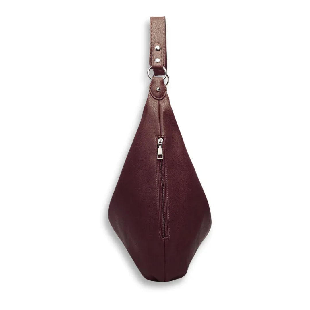 bags : Kaia Vegan Leren Hobo Tas - Wijnrood in van Pantino