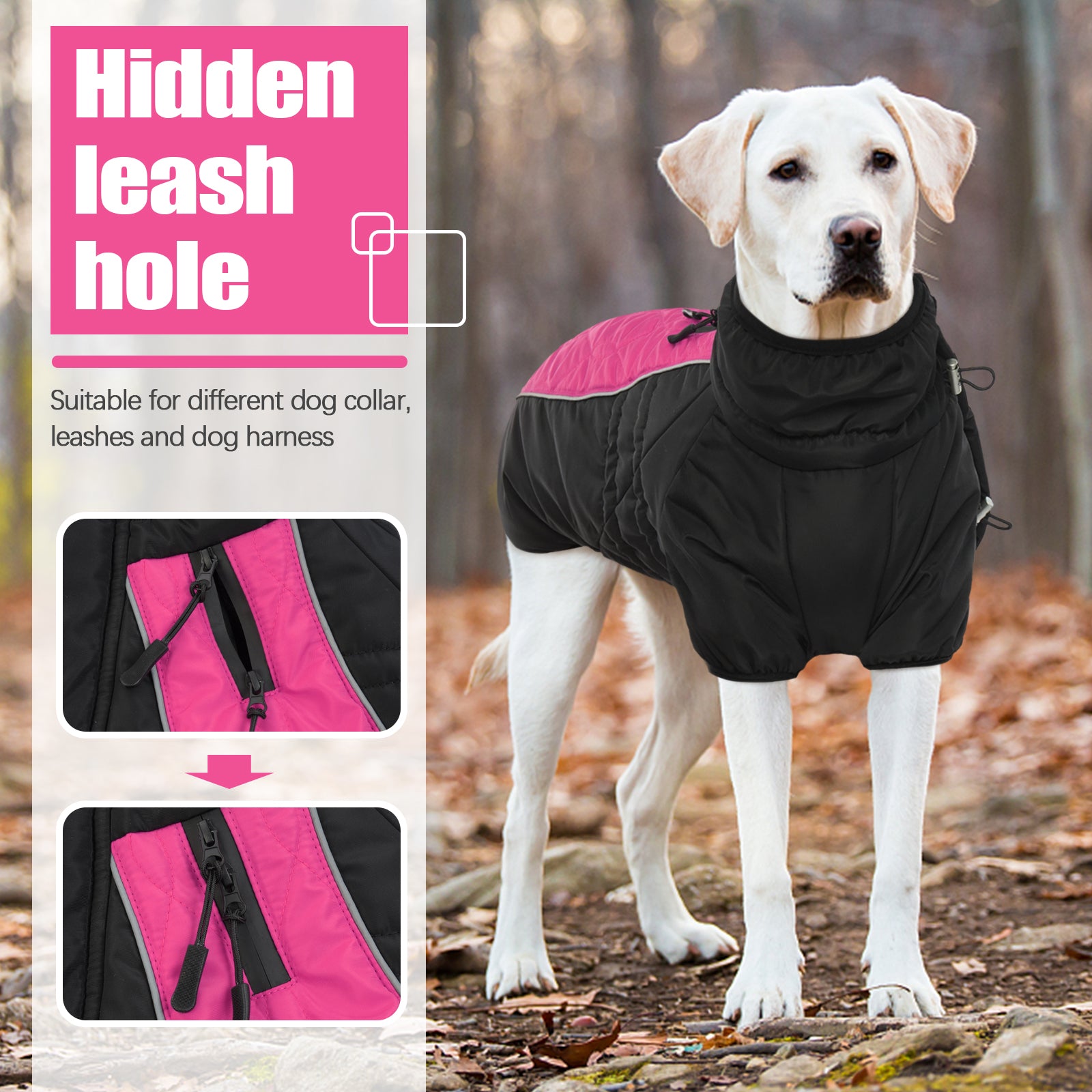 pets : Gezellig Fleece-Gevoerd Hondenjack - Roze in van Pantino