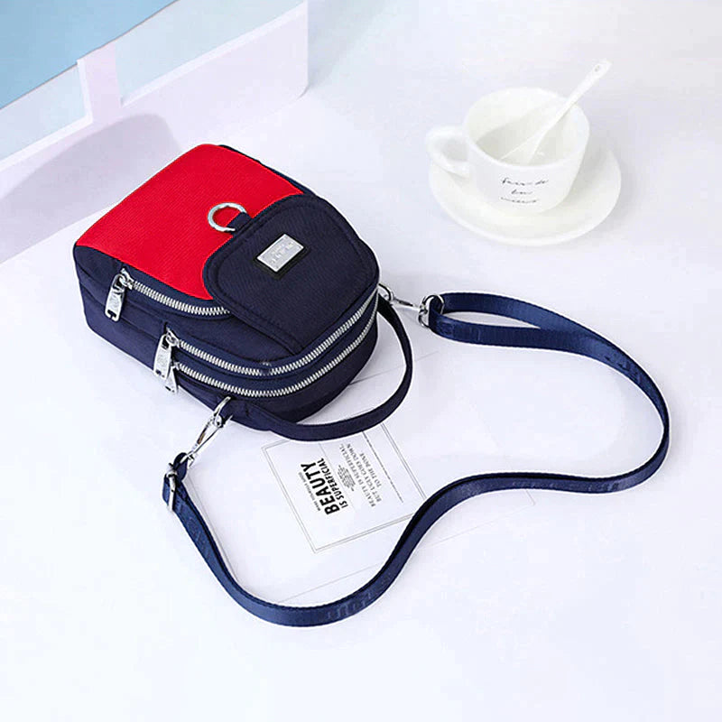bags : Crossbody Tas Blauw - PhoneBag - Telefoonhoesje met Rits voor in van Pantino