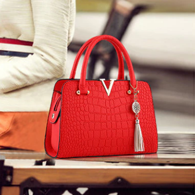 bags : Krokodillen Leren Tas Imitatieleer - Rood in van Pantino