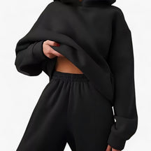 Two-Piece Set : Beha Legergroen - Valeria Winter Hoody Sets - Behaaglijke Warmte voor Koude Dagen in Zwart van Pantino