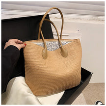 bags : Groene Geweven Strandtas met Handvatten - Perfect voor Zomer & Vakantie in Khaki 41x30x14cm van Pantino