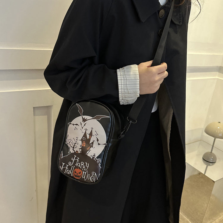 Gifts – Seasonal – Halloween : Halloween Schoudertas Dames - Compacte Pompoen PU Tas in van Loranza