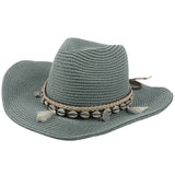 Shell Sun Hat with Tassels - Beige