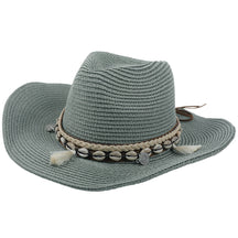 Sun Hat : Schelp Zonnehoed met Kwastjes - Beige in Groen van Pantino