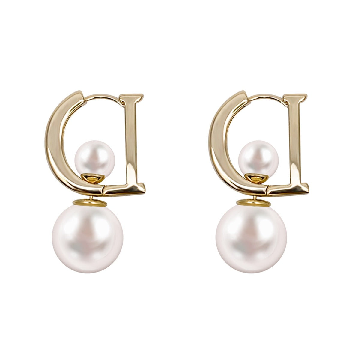 Earrings : Parel Studs Oorbellen Dames Goud - Luxe Klassieke Stijl - Parel in van Pantino