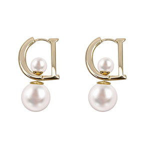 Earrings : Parel Studs Oorbellen Dames Goud - Luxe Klassieke Stijl - Parel in van Pantino