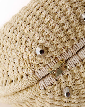 bags : Rotan Schoudertas Dames Wit - Handgeweven Bohemian Stijl in van Pantino