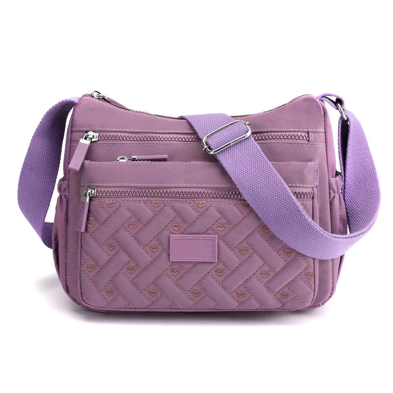 bags : Dames Schoudertas Blauw Leer - Klassiek & Luxe Design in Lila van Pantino