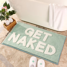 home & garden : Kleurrijk Antislip Badkamermat - Wit in Groene Achtergrond - Witte Letters 50cm*80cm van Pantino