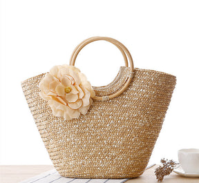 bags : Handtas van Stro - Khaki in Khaki van Pantino