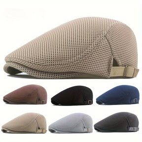 Beret : Baret Dames Zwart - Trendy Ademende Zomer Britse Baretpet voor Heren Golf in van Pantino