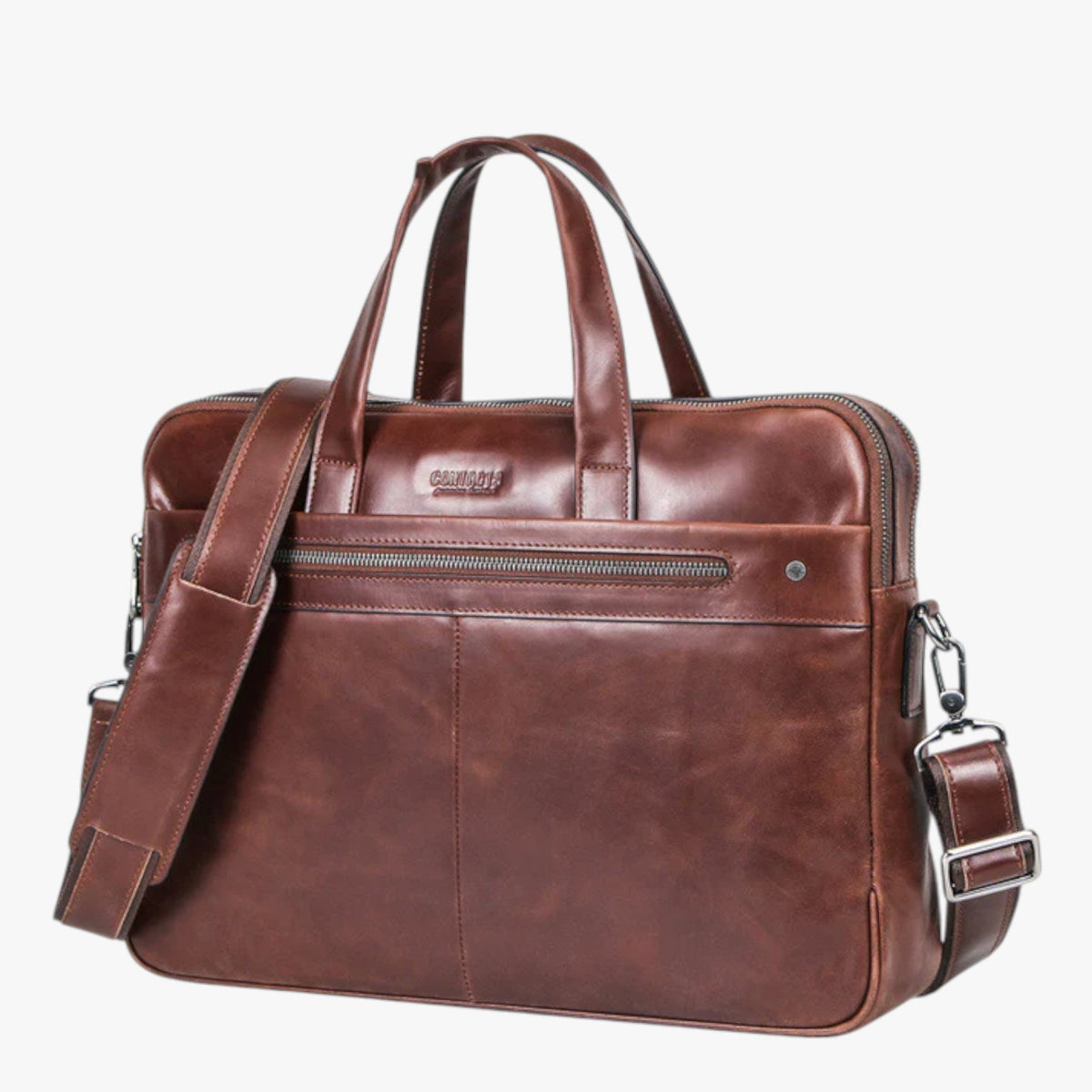 bags : Laptoptas Koffiebruin - Elegante Leren in van Pantino
