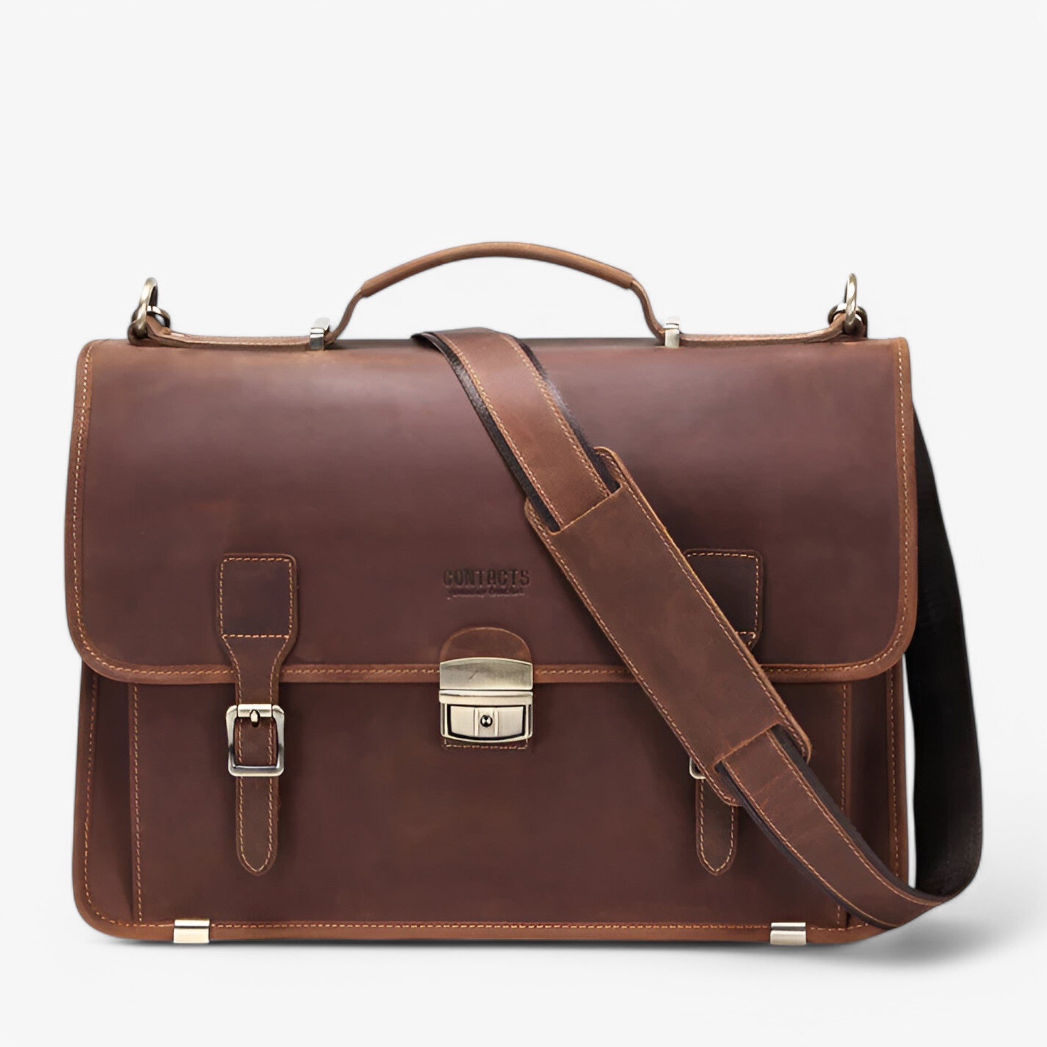 bags : Laptoptas Bruin - Luxe Lederen Leer in Bruin van Pantino