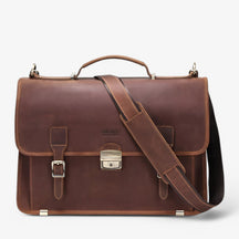bags : Laptoptas Bruin - Luxe Lederen Leer in Bruin van Pantino