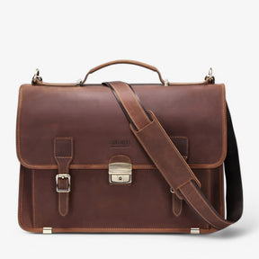 bags : Laptoptas Bruin - Luxe Lederen Leer in Bruin van Pantino