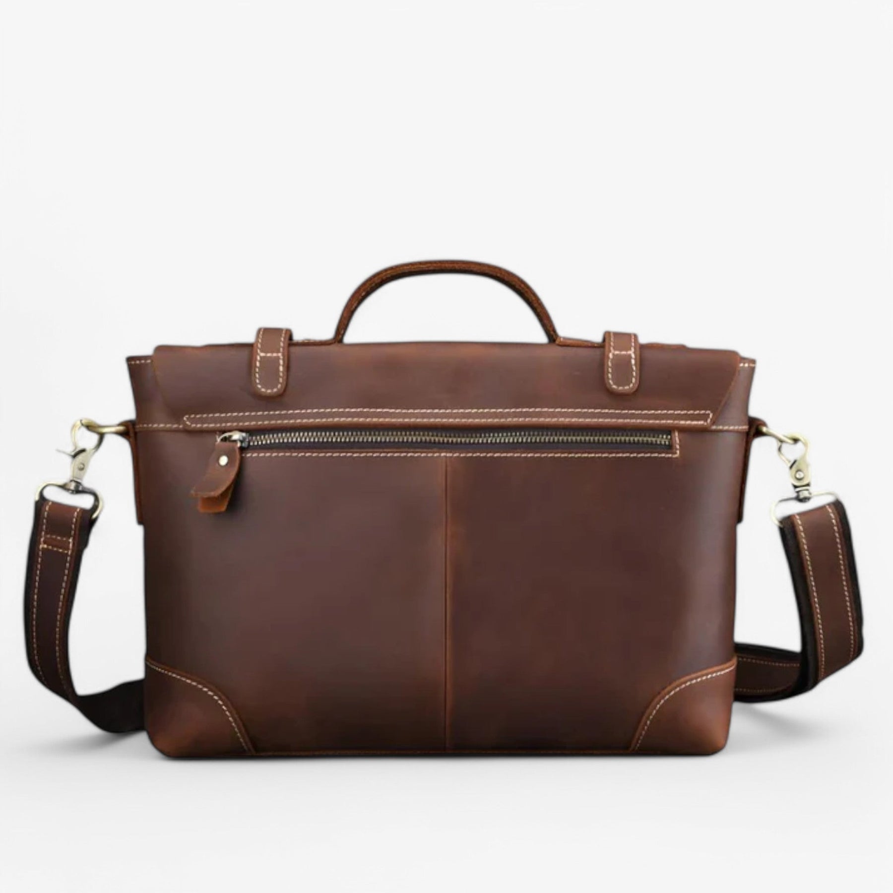 bags : Luxe Lederen Aktetas Leer - Bruin in van Pantino