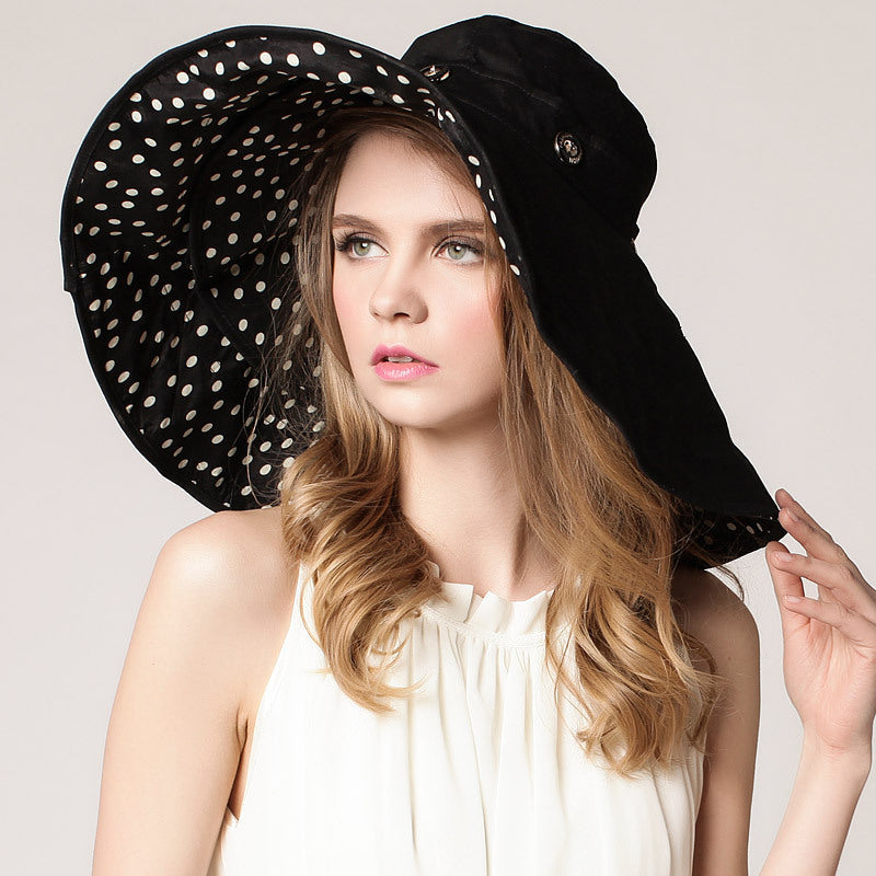Sun Hat : Muts Wit - De Strandmuts met Grote Rand in Zwart van Pantino