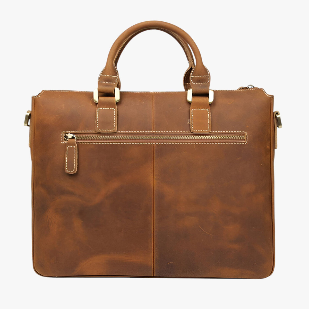 bags : Leren Laptoptas met Schouderband Leer - Bruin in van Pantino