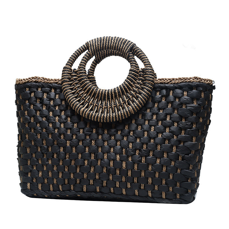 bags : Strandtas Zwart - Boheemse Vakantie in Zwart van Pantino