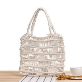 bags : Strandtas Wit - Vrouwelijke Rieten in Wit van Pantino