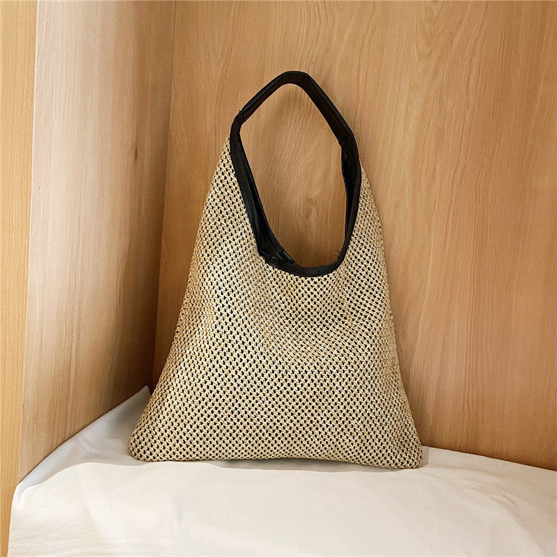 bags : Schoudertas Dames Khaki - Rotan - SeaSide Chic in van Pantino