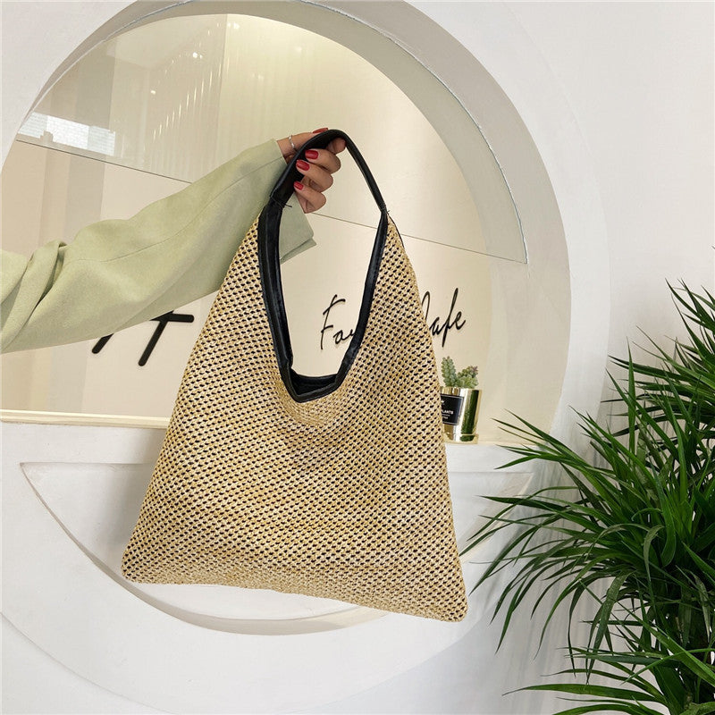 bags : Schoudertas Dames Khaki - Rotan - SeaSide Chic in van Pantino