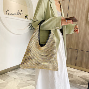 bags : Schoudertas Dames Khaki - Rotan - SeaSide Chic in van Pantino