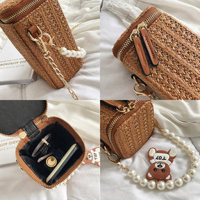 bags : Strandtas Wit - Casual Parel Geweven in van Pantino