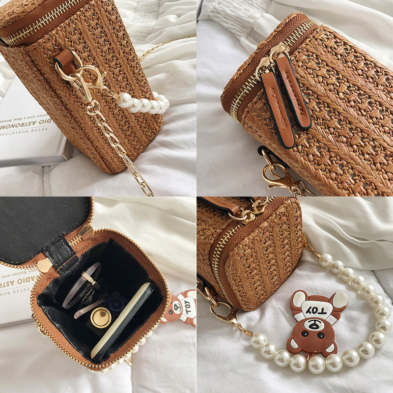 bags : Strandtas Wit - Casual Parel Geweven in van Pantino