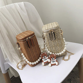 bags : Strandtas Wit - Casual Parel Geweven in van Pantino