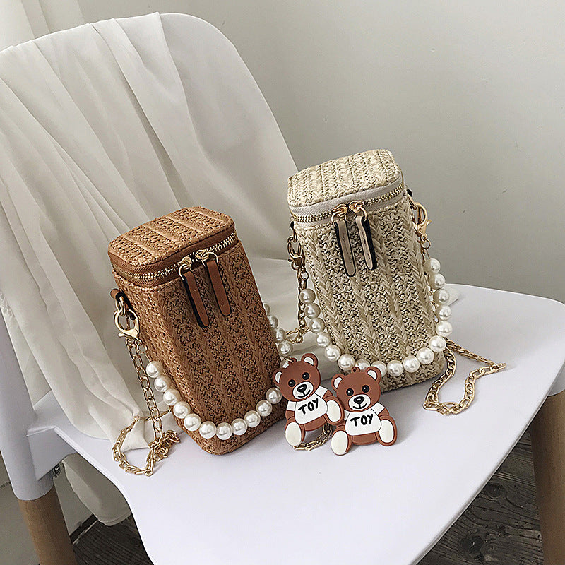 bags : Strandtas Wit - Casual Parel Geweven in van Pantino