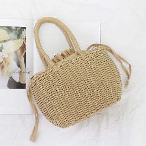 bags : Hot Vrouwen Riet Tasje - Zand & Stijl - Bruin in van Pantino